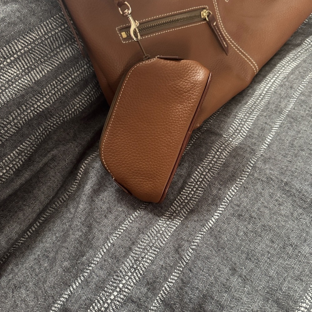 Dooney & Bourke Chestnut Leather Bag with Gold Accents